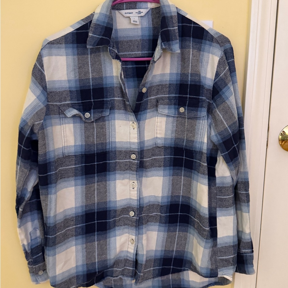 Old Navy Blue and Gray Flannel
